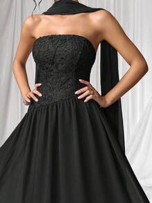 Coutiva Formal Evening Gown (Heavily Embellished) - Black - View 5
