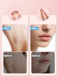 Teckwe Recortador de cejas eléctrico portátil recargable, epilador de cejas indoloro, afeitadora de cejas para mujeres, herramienta de afeitado facial, también para piernas, labios, axilas y manos, pelusa de durazno-oro rosa - Oro champán - Ver 3