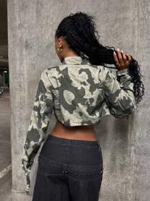 SHEIN Unity Biker Street 朋克牛仔夹克和外套 - 彩色 - 查看 2