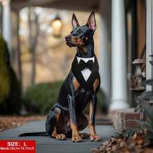 1 件套狗狗礼服、正式狗狗婚礼头巾、带领结的狗狗项圈、狗狗生日服装、可调节宠物派对礼服狗狗婚礼服装、狗狗情人节服装角色扮演，适合小型、中型、大型宠物 - 黑與白 - 查看 4
