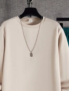 SHEIN 青少年男孩撞色卡通字母印花短袖和裤子套装，休闲，校园，舒适，时尚，百搭，面料柔软，适合日常穿着，上学，郊游，户外运动 - 彩色 - 查看 5