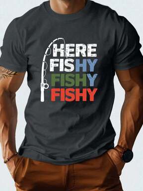 Manfinity Homme Men's Summer Letter Printed Round Neck Short Sleeve Casual T-Shirt