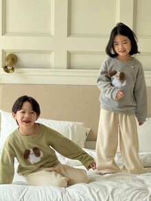 Genkimix Kids 2件套男童宽松绿色卫衣+宽松裤子 - 彩色 - 查看 4