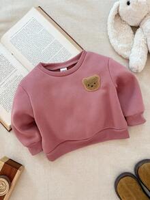 Blossori Baby Girls' French Elegant Smocked Sweatshirt/Sweatpants Set Fall Winter - Pink - View 5