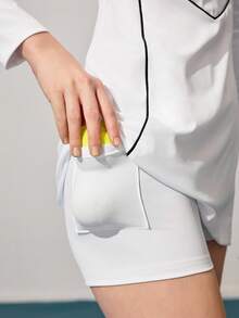 CourtClass Women's Contrast Trim Mini Sports Dress - White - View 7