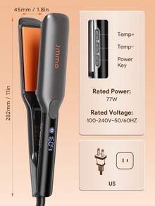 JMMO TÓC | Máy duỗi và uốn tóc 2 trong 1 với 8 mức nhiệt độ, máy duỗi tóc ion giúp giảm xơ rối, bóng mượt hơn, dụng cụ tạo kiểu tóc cưới - Phích cắm US - Xám - Xem 11