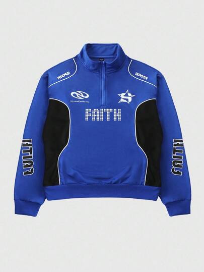 Street Life Felpa retrò stile americano con blocchi di colore, autunnale