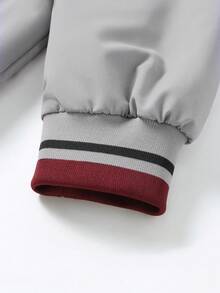 Manfinity Homme Herren Langarm Lässig Kontrast Farbige Gestreifte Jacke, Frühling/Herbst, Outdoor Windjacke - Grau - Übersicht 5