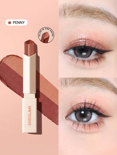 SHEGLAM インスタアイズ デュアルトーン シャドウスティック ペニー グラデーション ツートン グリッター アイシャドウスティック パール光沢 シマー ワンステップ 使いやすい 滑らかにブレンドできるアイシャドウ ブラウン アイシャドウ キラキラ ラメ グリッター ブランド ビューティー メイクアップ 化粧品 女性と女の子とギャルのための 完璧な夏に春に理想的な Y2K ピンク おしゃれなファッション 誕生日 母の日 に適した ギフト パーティー 準備 フェイスペイント 最高のカラー