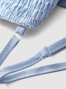 Tween Girl Sweet Ruffle Trim Camisole Tank Top, Summer - Baby Blue - View 5