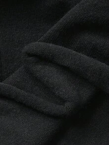 DAZY 女式圆领长袖修身长款毛衣裙 - 黑色 - 查看 7