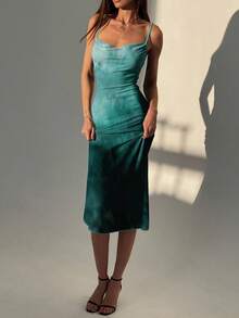 Aloruh 女士渐变色无袖中长连衣裙 - 白色 - 查看 3