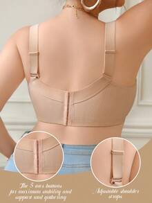SHEIN 加大码舒适无钢圈文胸，宽肩带，减少内衣支撑