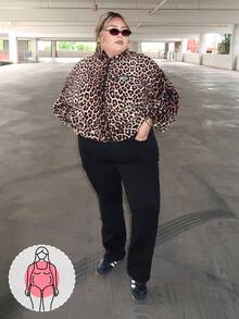 Enliva Melanieangelese Women's Plus Size Workwear Casual Jeans With Pockets, Versatile, Fall Women Clothes, For Apple Rounded Body Shape