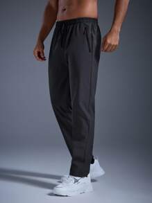 DRIFTMERE Men's Ice Cool Zip Pocket Drawstring Waist Long Pants, Fall, Jogging, Gym, Track Pants