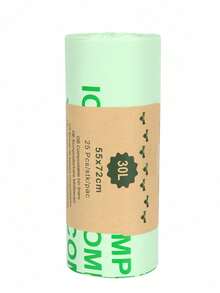 SHEIN 100/50 pièces Sacs poubelle de 6L/10L/30L - Sacs poubelle compostables pour cuisine, salle de bain, chambre et plus - Sacs à déchets verts pour le nettoyage, les produits de base de la maison, sacs poubelle