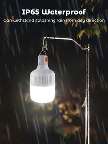 Teckwe 1pc Rechargeable LED Camping Light, Emergency Lamp 4 Lighting Modes, Multi-Functional Flashlight With Hook, Outdoor Night Work Lights Tent Hanging Lamp With Hooks, Camping Accessories - White - View 4