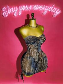 Slaydiva Hàng mới về mùa hè 2025, Thích hợp cho tiệc sinh nhật, Trở lại trường, Phong cách trường học, Trang phục hàng ngày, Thường ngày, Kỳ nghỉ, Du lịch du thuyền, Bãi biển, Tắm nắng, Thời trang, Trang phục đường phố, Thanh lịch, Đi làm, Trang phục công sở thường ngày, Bộ áo crop top xoắn phía trước và chân váy ôm sát, Cà vạt, Vải dệt kim jacquard sọc dọc chuyển màu, Bộ 2 món dành cho nữ - Nhiều màu - Xem 8