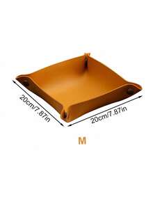 Cirelle 1 件可折叠时尚复古皮革储物托盘，非常适合珠宝、钥匙、硬币、手表、眼镜，提升舒适家居优雅生活，适用于客厅、卧室、办公桌、Rama 家庭风格，特别礼物