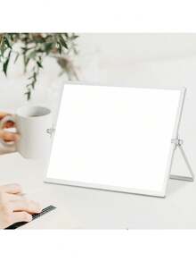 1pc Random Aluminum Alloy Frame Tabletop Whiteboard, Double-Sided Folding Magnetic Dry Erase Board, Office Supplies Back To School