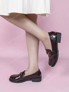 CUCCOO CURVES Sandálias Slip-On Beges Elegantes de Uso Diário para Uso Externo, Viés Largo, Bico Apontado, Oca, Malha, Adequadas para as Quatro Estações - Vinho - Visão 5