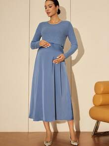 MaterniWear Maternity Work Clothes,Maternity Work Outfits ,Maternity Work Two Pieces Dress,Office,Business Casual Woman Fall Clothes,Autumn Clothes,Maternity Autumn Clothes 2pcs Maternity Elegant Commuter Long Sleeve Top And Slip Dress Set Maternity Blue Dress Blue Midi Dress Maternity Two Pieces Set Blue Blue Maternity Dress Maternity Two Pieces Dress Maternity Two Pieces Sets Pregnancy Dresses Maternity Clothes Two Pieces Suits Nursing Dresses