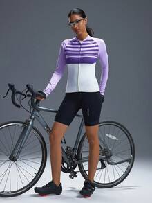 Powerista Women's Casual Sports Contrast Color Print Zip-Up Jacket