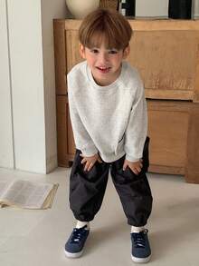DAZY 2 piezas Conjunto de otoño para niños, sudadera holgada casual y pantalones harén para niños pequeños, estilo japonés - Albaricoque - Ver 2