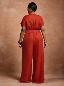 Veslaya Hàng mới về Thu Đông/Quần áo Thu Đông cho Nữ/Halloween/Quần áo Thu Đông cho Nữ Cỡ Lớn Hàng mới về Thu Đông, Quần áo Thu Đông cho Nữ, Thích hợp cho Halloween, Ngày của Mẹ, Đám cưới, Sinh nhật, Đi chơi thường ngày, Kỳ nghỉ, Thời trang đường phố, Trang phục công sở thanh lịch. Cổ chữ V, Size S, Eo thắt, Thắt lưng điều chỉnh được với khóa kim loại, Túi, Quần ống đứng, Màu gỗ đỏ, Bộ liền thân nữ - màu nâu - Xem 3