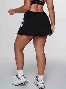 Rhythm Era Spódnica sportowa damska w dużym rozmiarze z wysokim stanem i blokami kolorów, z krótkimi spodenkami i kieszeniami, odpowiednia do noszenia na co dzień, biegania, jogi, siłowni i tenisa