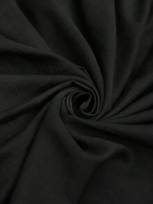 Flirla Plus Size Women's French Style Vacation Beach Dress, V-Neck Button Down Dropped Shoulder Sleeve, Waist Tie, Maxi Length