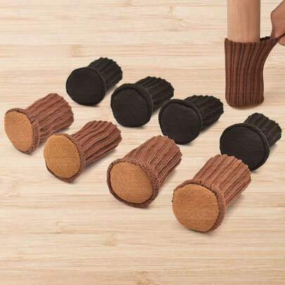24 Pieces Of Chair Leg Socks Protective Cover-High Elastic Knitted Design, Scratch-Resistant Floor-Durable Furniture Floor Protective Cover, Very Suitable For Hardwood, Easy To Install, Suitable For Various Chair Foot Sizes