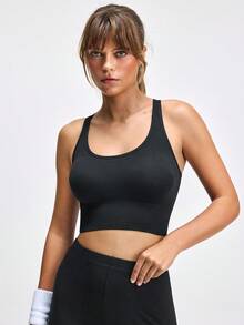 Áo ngực thể thao nâng ngực gợi cảm LOUNGEISTA dành cho nữ, áo ngực chéo lưng, áo tập yoga, áo ngực không dây, đồ lót thoải mái chống sốc khi tập gym, áo ngực thể thao tập luyện - màu đen - Xem 3