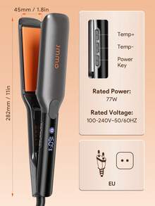 JMMO MÁY TÓC | Máy duỗi và uốn tóc 2 trong 1 với bản kẹp rộng, 8 mức nhiệt, công nghệ ion giúp giảm xơ rối, làm tóc bóng mượt hơn, dụng cụ tạo kiểu tóc cưới - Phích cắm EU - Xám - Xem 11