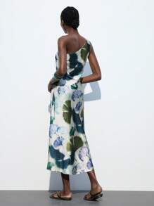 Maija Outfit Deas For Dress,Women's Elegant Ginkgo Leaf Printed Sleeveless Dress Summer Dresses For Women,Vacation Outfits - Green - View 2