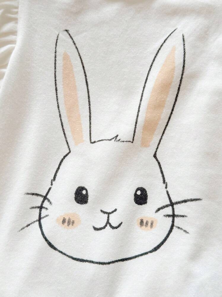 SHEIN 3pcs/Set Newborn Baby Girls' Cute Cartoon Pattern Knitted Rompers, Summer Graphic - Multicolor - View 4