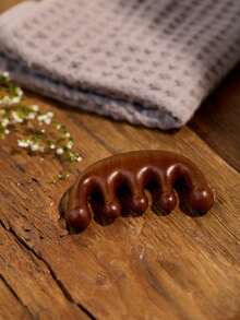 Cirelle 1 件/2 件木制头皮按摩器 - 手工制作天然绿檀香宽齿梳 - 木质按摩梳和檀香梳，用于奢华护发、护发、女孩礼物 - 棕色 - 查看 1