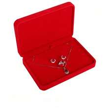 1pc (Give Her A Complete Set Of Romance) Retro Simple Rings, Necklaces, Bracelets, Jewelry, Gold, Jade, Jewelry, Jewelry Sets, High-Grade Flannel Storage Sets, Jewelry Display Props, Wedding Gift Essentials (Red, Gray Optional) Valentine's Day Back To School - 彩色 - 查看 10