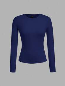 SHEIN EZwear Set 3 bucăți/set de femei mărime plus, cu guler rotund, casual, strâmt, cu mânecă lungă, potrivit pentru toamnă/iarnă