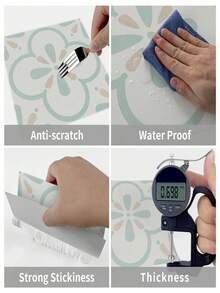 SHEIN 10PCS Thick Waterproof Anti-Slip Wear-Resistant Self-Adhesive Floor Stickers, Wood Grain Printed Pattern, Easy Peel And Stick, Home Decor Vinyl Tile Stickers, 7.87 X 11.81 Inches, Stickers, Wall Decal, Vinyl Decal For Home Decorations, Spring Decoration Items Refresh Your Home, Festival Decoration Stickers Gifts Birthday Graduation Floor Tiles Flooring Floor Tiles Self Adhesive Floor Tiles Peel Stick Living Room Decor Room Decor Kitchen - Multicolor - View 5
