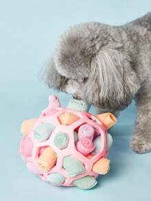 PETSIN 狗咀嚼和嗅探玩具,可機洗互動性狗狗解謎嗅球,攜帶式寵物嗅探玩具,訓練慢餵食的不同品種、大小或年齡狗狗的玩具(1入) - 淺粉色 - 查看 3