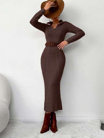 EURMUSE Women's Casual Long Sleeve Sweater Dress