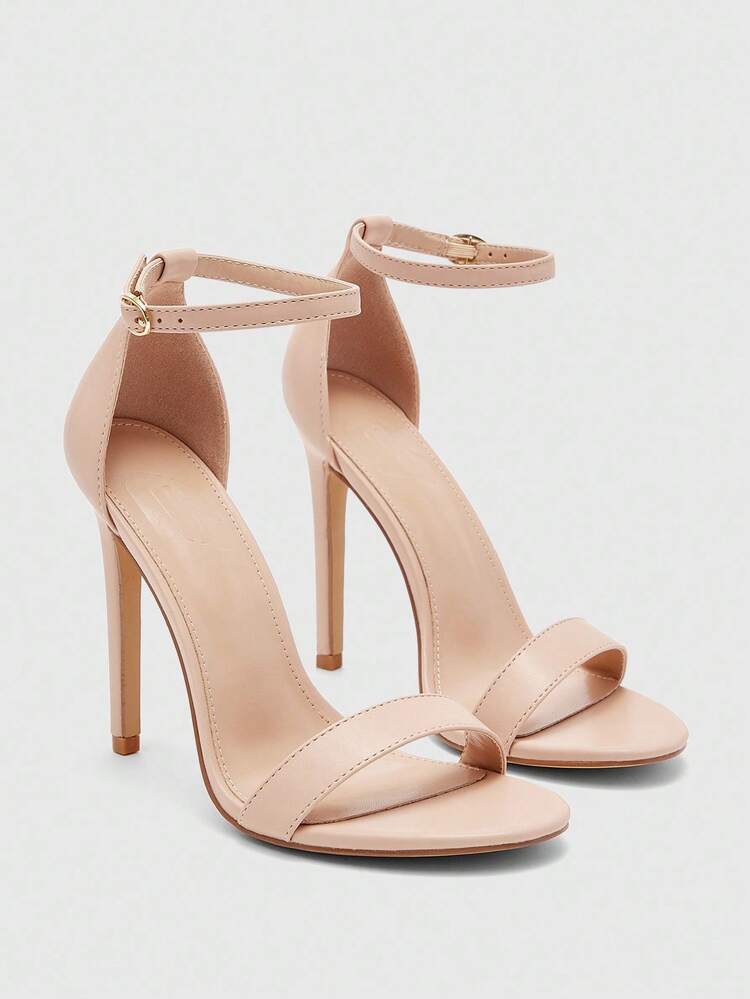 CUCCOO BIZCHIC Fashionable Casual Versatile Minimalist Solid Color Open Toe Women Heeled Sandals For Christmas Summer Shoes