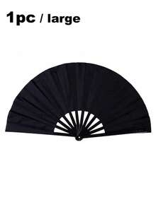 SHEIN Hand Fans, Hand Fans For Foldable, - Rave Fan - Premium Fabric Large Folding Fan Fans, Line Dancing, Chinese Martial Arts Kung Fu Fan, Tai Chi Dance Fan, Nylon-Cloth Vintage Retro Fabric Fans, Stage Performance Folding, Fan DIY Graffiti Solid Color Fan - Multicolor - View 11
