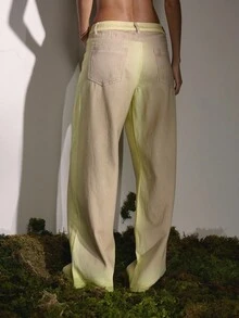 MUSERA 低腰阔腿酸洗牛仔裤，秋季可爱乡村西部风，适合夜间外出、返校、休闲街头风、冬季派对、春夏穿着。 - 彩色 - 查看 4