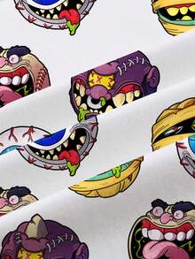 MADBALLS X SHEIN 男士卡通眼球图案圆领短袖T恤 - 白色 - 查看 7