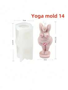 Moule en silicone pour bougie représentant des femmes rondes en posture de yoga 3D. Outil pour cire de soja, plâtre, savon fait maison. Parfait pour la décoration d'intérieur et les diffuseurs de parfum - Blanc - Voir 9