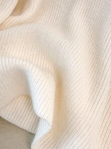 EMERY ROSE New Elegant Lace Trim V-Neck Soft & Versatile Plus Size Knit Sweater Top For Women Fall Winter Cloth For Women Autumn - Beige - View 8