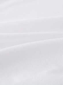 SHEIN 年輕女孩簡約方格蝴蝶結短袖T恤，休閒風格 - 白色 - 查看 4