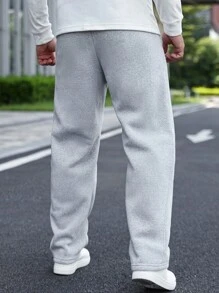 Manfinity Homme Men's Solid Color Drawstring Waist Pocket Casual Sweatpants